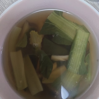 小松菜とエリンギのコンソメスープ